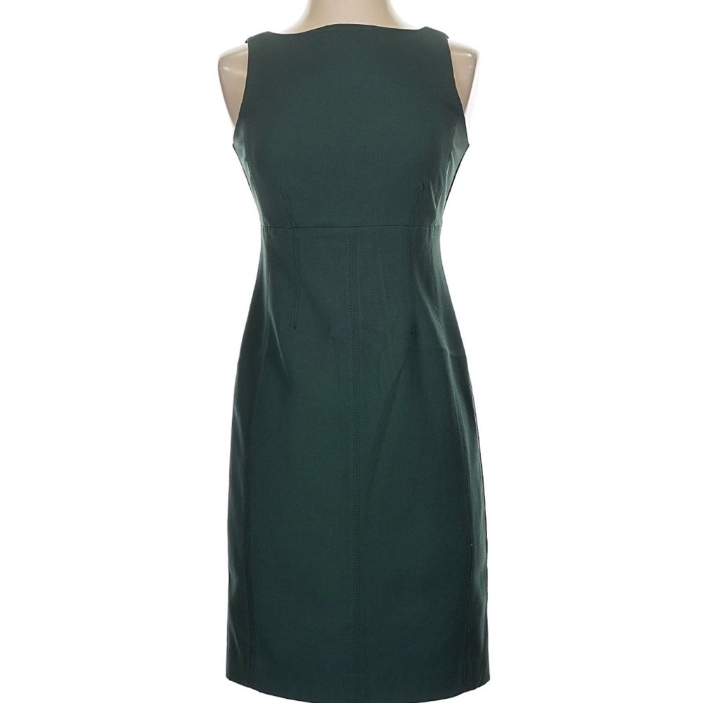 Ann Taylor Green Midi Boatneck Sheath Dress